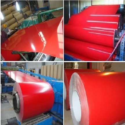 Plancha laminada galvanizada con color rojo bobina PPGI - SegSteel Perú
