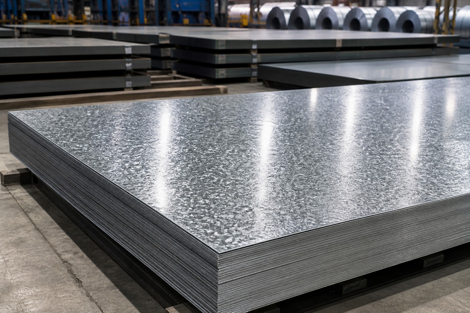 Lámina galvanizada apilada en fábrica - medidas y calibres de lámina galvanizada